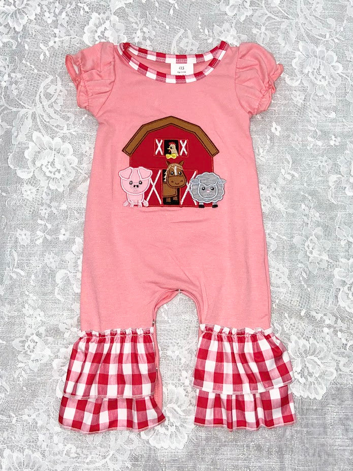 Girls Farm Romper Romper