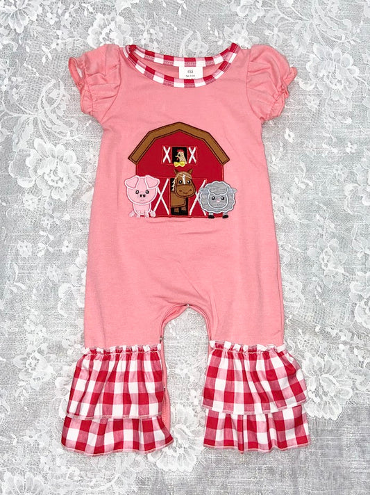 Girls Farm Romper Romper